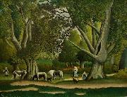 Henri Rousseau Landscape with Milkmaids oil on canvas